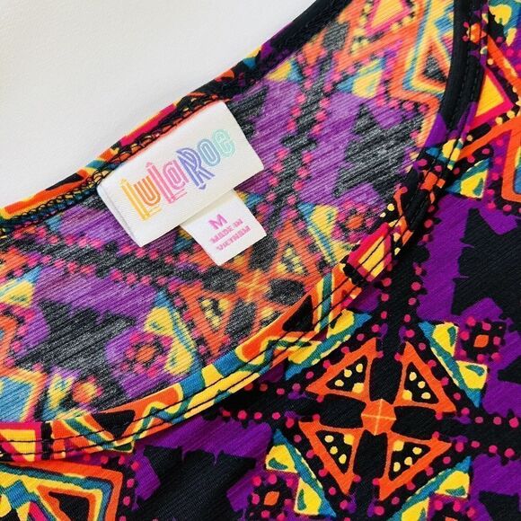 LulaRoe Irma Womens Multicolor Aztec Hi Low Tunic Shirt Stretch Travel M 0710 - Picture 5 of 7